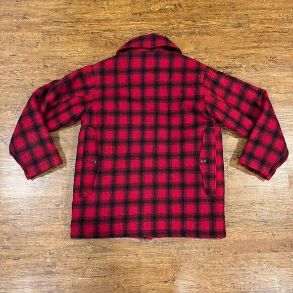 Vintage Woolrich Red Plaid USA Mackinaw Hunting Wool Quilted Jacket Coat‎ Men 42 - Picture 3 of 11